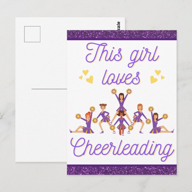 Den här tjejen Kärlek Cheerlead Vykort (Fram/baksida)