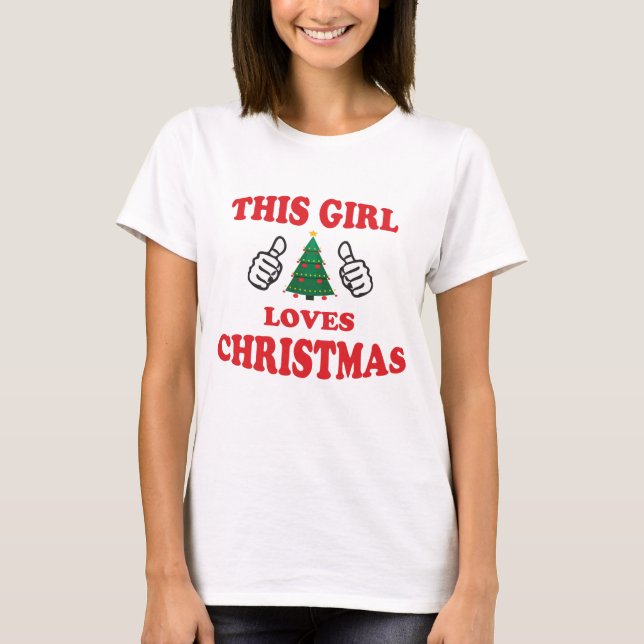 Den här tjejen kärlek christmas t shirt (Framsida)
