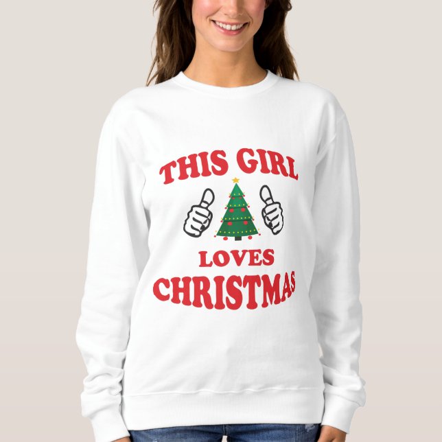 Den här tjejen kärlek christmas t shirt (Framsida)