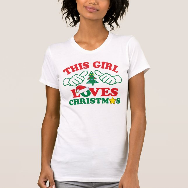 den här tjejen kärlek christmas tee shirt (Framsida)