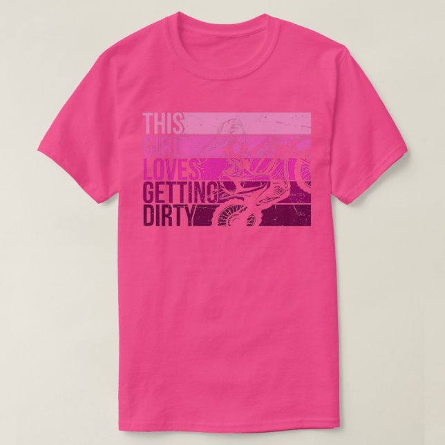 Den här tjejen Kärlek får Dirt Bike Motocross T Shirt (Design framsida)