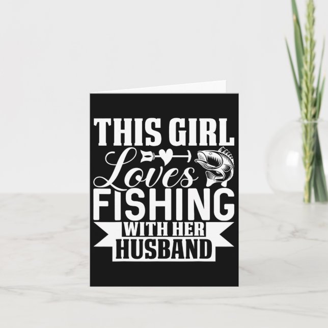Den här tjejen Kärlek fiskar med sin Husbyand Kort (Framsida)
