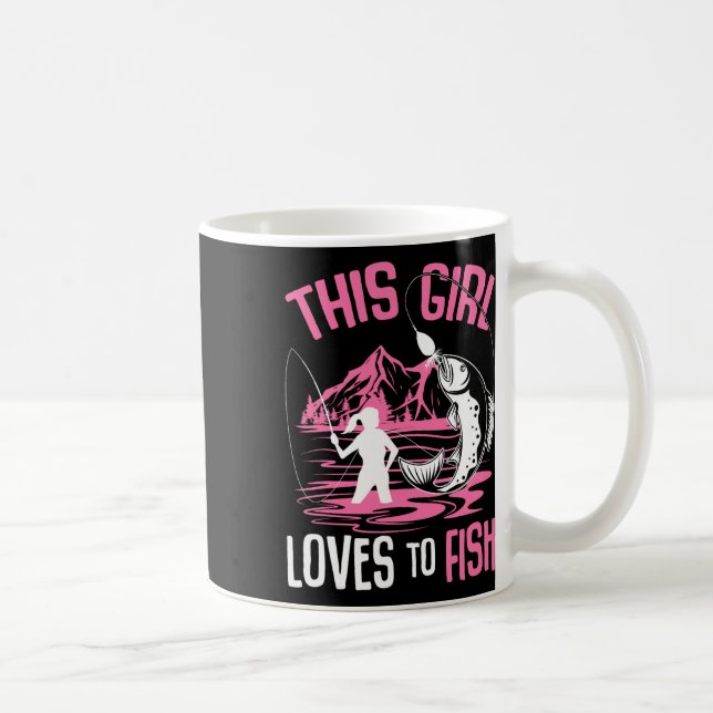 Den här tjejen Kärlek för att fiska flickor Kaffemugg (Höger)