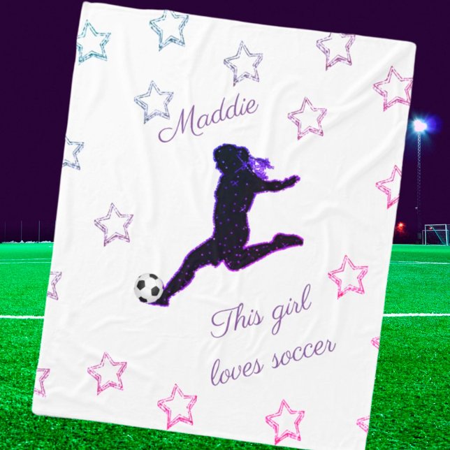 Den här tjejen Kärlek-fotbollsstjärnor och Sparkle Fleecefilt (Skapare uppladdad)