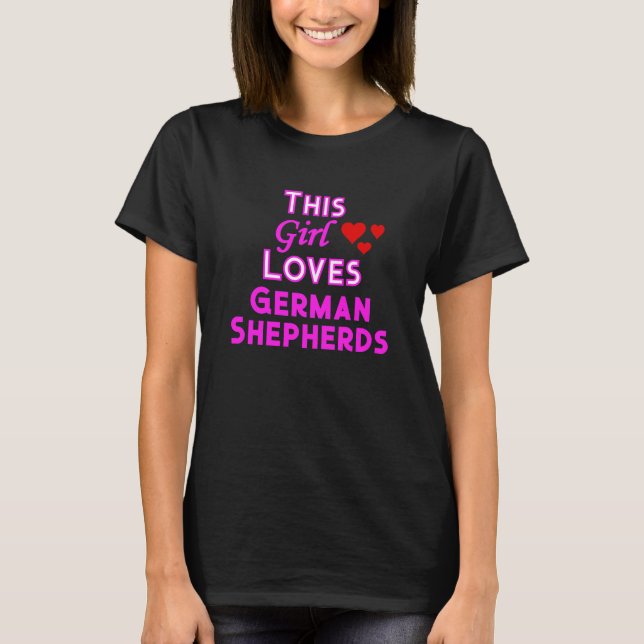 Den här tjejen Kärlek German Shepherds T Shirt (Framsida)