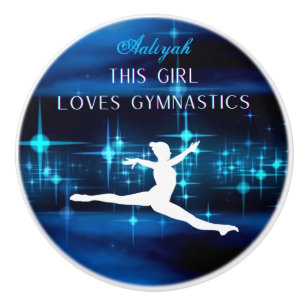 Den här tjejen Kärlek Gymnastics Black, Blue, Whit Knopp