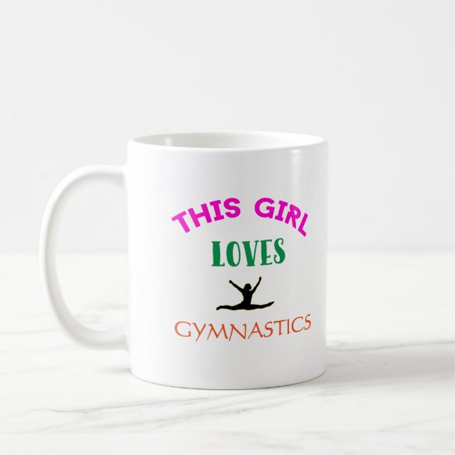 Den här tjejen Kärlek Gymnastics Gymnast Quote Kaffemugg (Vänster)