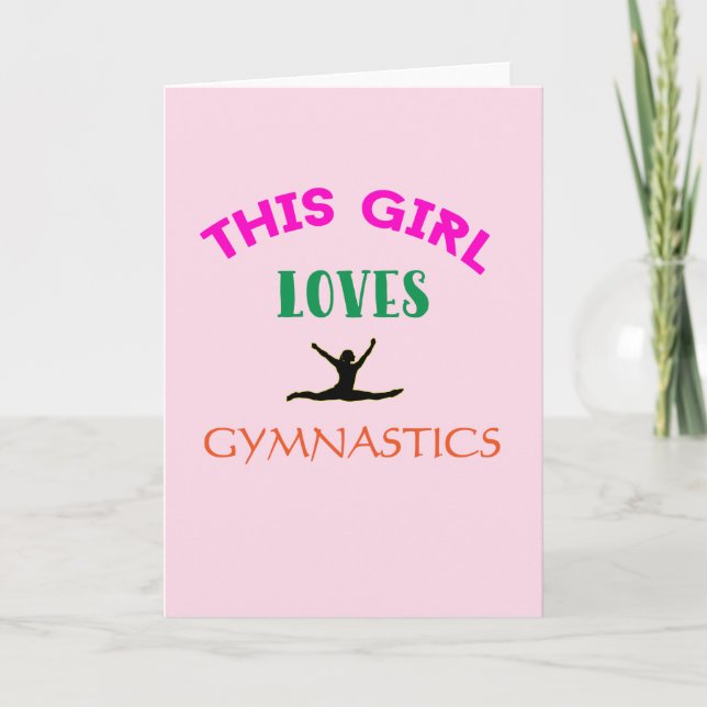 Den här tjejen Kärlek Gymnastics Gymnast Quote Kort (Framsida)