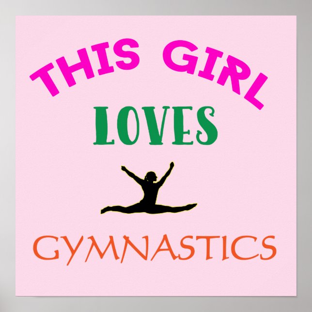 Den här tjejen Kärlek Gymnastics Gymnast Quote Poster (Framsidan)