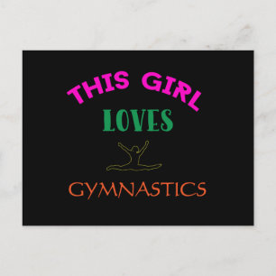 Den här tjejen Kärlek Gymnastics Gymnast Quote Vykort