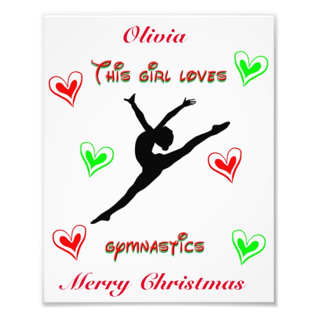 Den här tjejen Kärlek Gymnastics jul Fototryck (Framsidan)