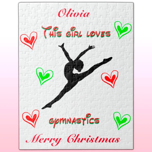 Den här tjejen Kärlek Gymnastics jul Pussel (Skapare uppladdad)