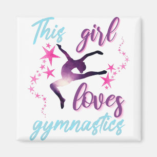 Den här tjejen Kärlek Gymnastics Stars Leap Magnet