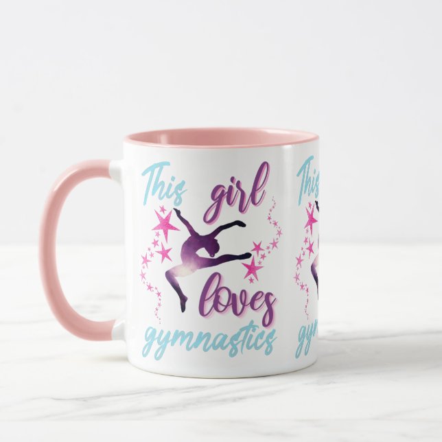 Den här tjejen Kärlek Gymnastics Stars Leap Mugg (Vänster)