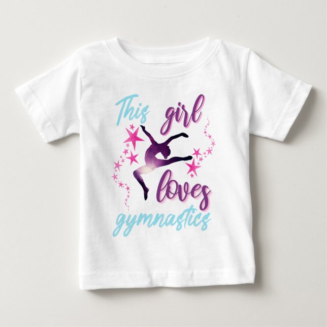 Den här tjejen Kärlek Gymnastics Stars Leap T Shirt (Framsida)