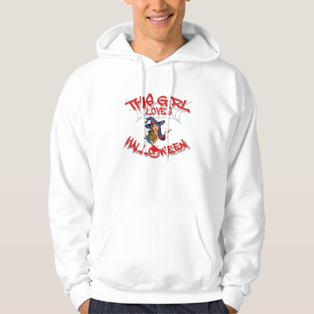 den här tjejen kärlek halloween hoodie (Framsida)