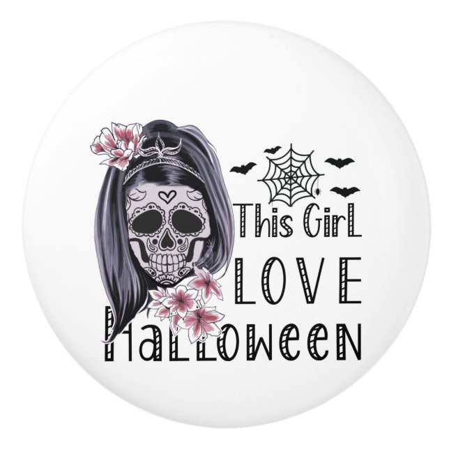 Den här tjejen Kärlek Halloween Knopp (Framsidan)