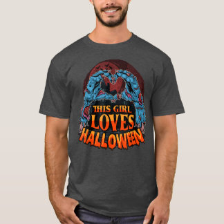 Den här tjejen Kärlek Halloween Lazy Costume Zombi T Shirt