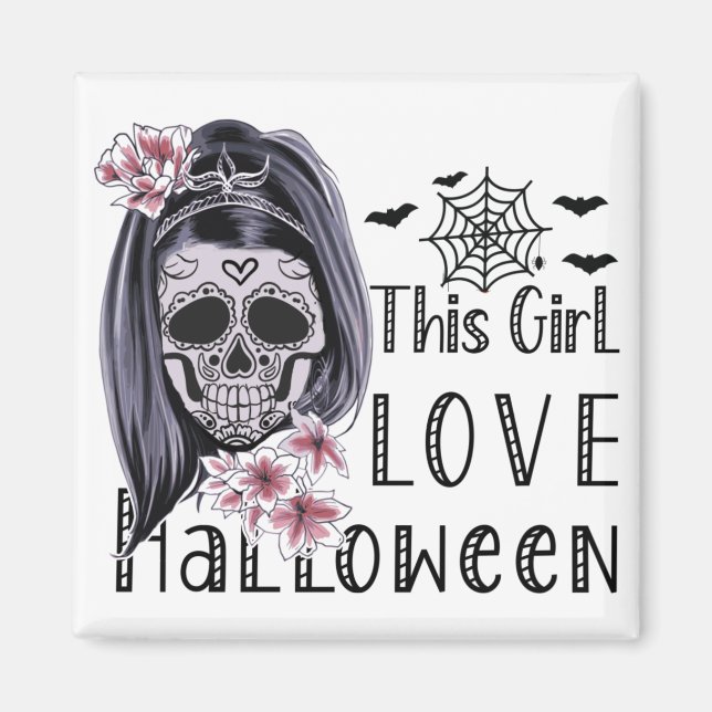 Den här tjejen Kärlek Halloween Magnet (Framsidan)