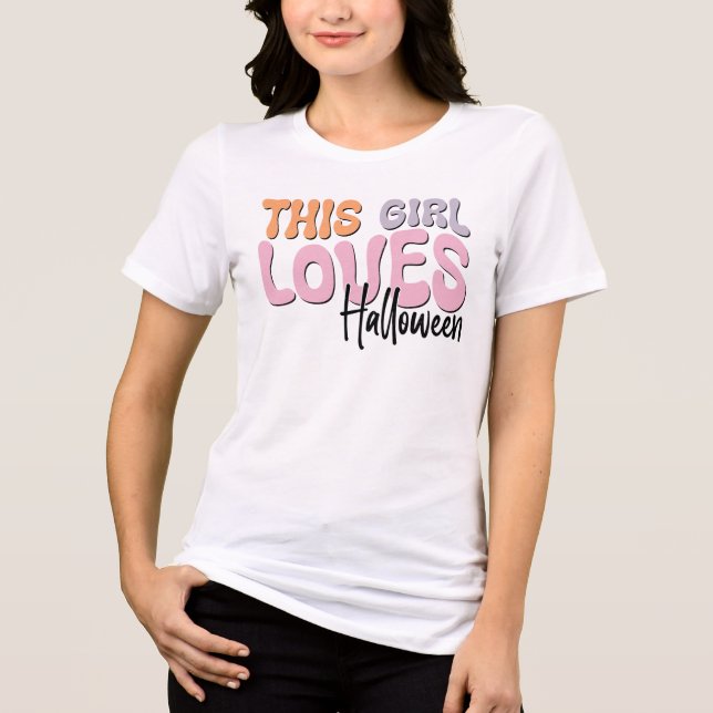 Den här tjejen Kärlek Halloween T Shirt (Framsida)