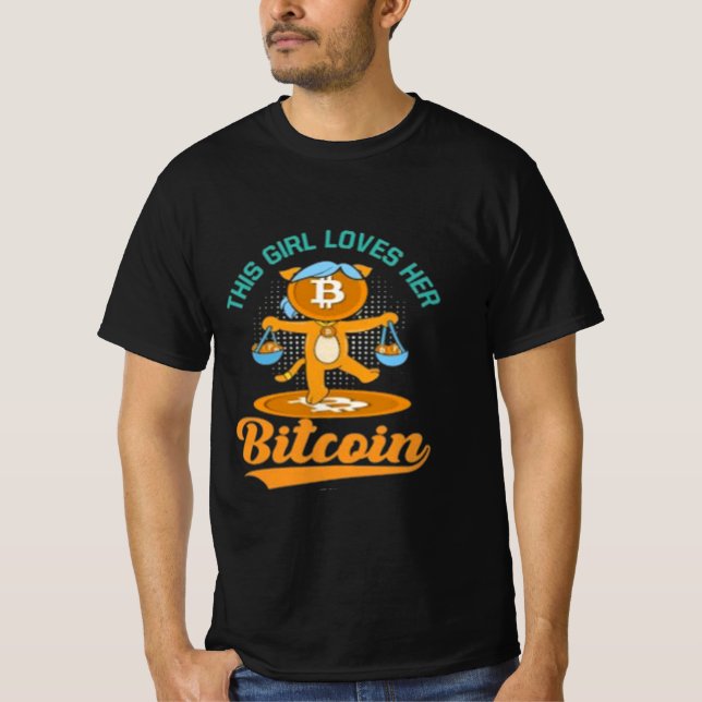 Den här tjejen kärlek hennes Bitcoin T-Shirt (Framsida)