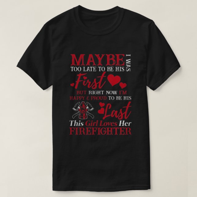 Den här tjejen Kärlek Hennes brandman T Shirt (Design framsida)
