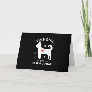 Den här tjejen Kärlek Hennes Chihuahua Funny Puppy Tack Kort