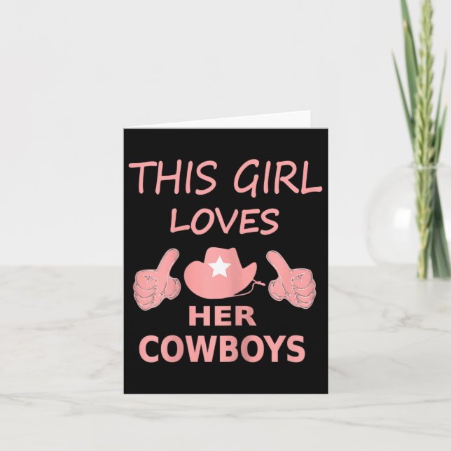 Den här tjejen Kärlek Hennes Cowboy Cute Texas Dal Kort (Framsida)
