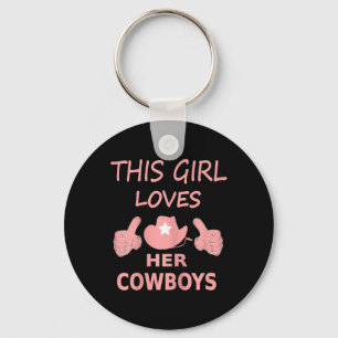 Den här tjejen Kärlek Hennes Cowboy Cute Texas Dal Nyckelring