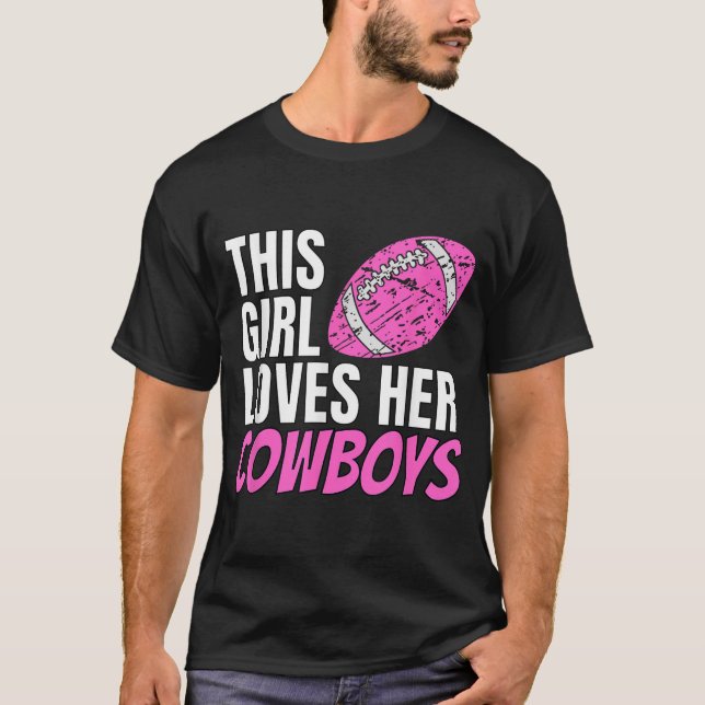 Den här tjejen Kärlek hennes Cowboys T Shirt (Framsida)