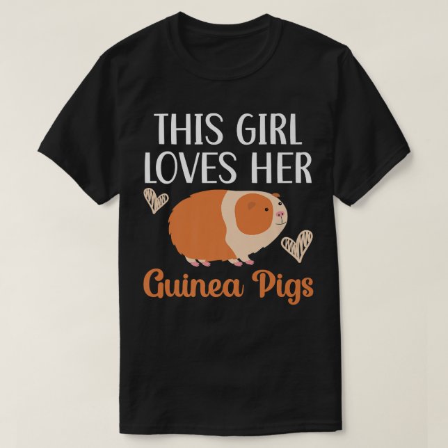 Den här tjejen Kärlek Hennes Guinea Grisar Rodent  T Shirt (Design framsida)