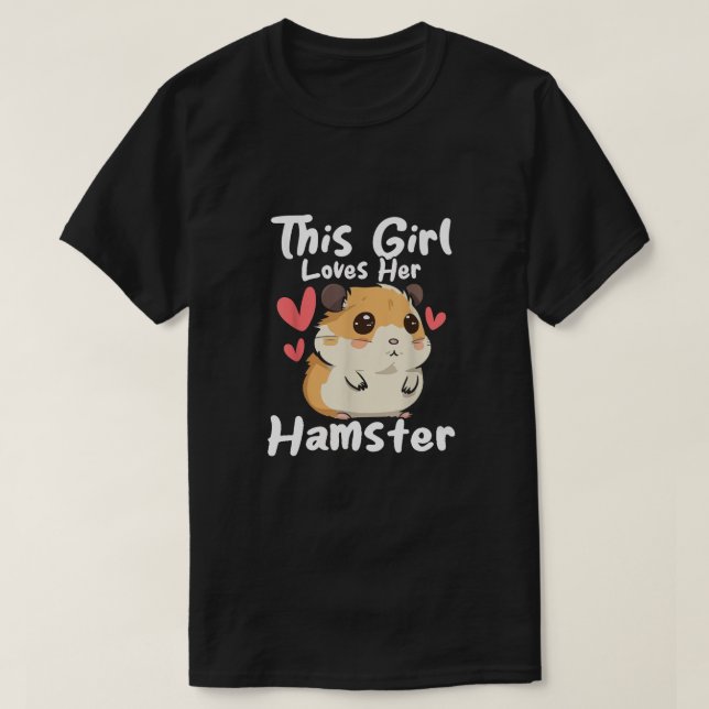 Den här tjejen Kärlek Hennes Hamster T Shirt (Design framsida)