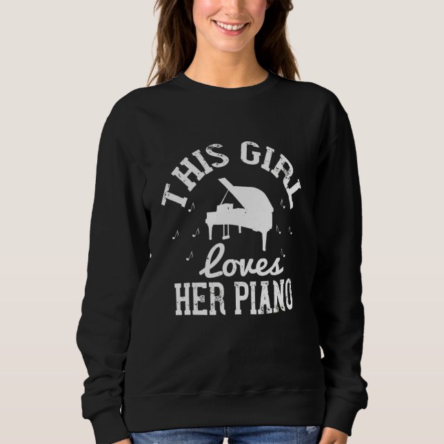 Den här tjejen Kärlek Hennes Piano T Shirt (Framsida)