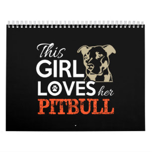 Den här tjejen kärlek hennes pitbull kalender