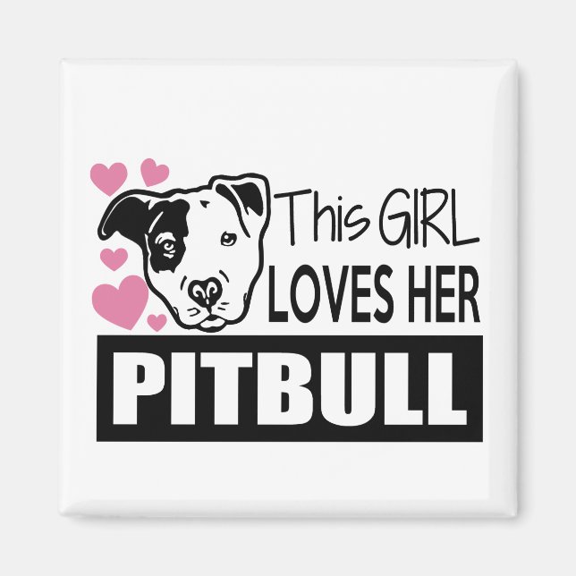 Den här tjejen Kärlek Hennes Pitbull Magnet (Framsidan)