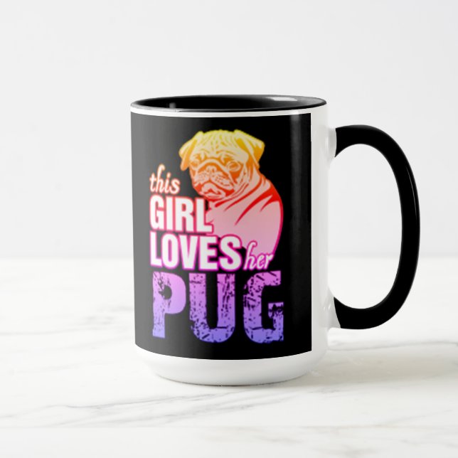 Den här tjejen Kärlek Hennes Pug Mugg (Höger)