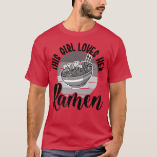 Den här tjejen Kärlek Hennes Ramen Noodle, Retro J T Shirt