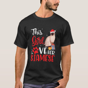 Den här tjejen Kärlek Hennes siamesska Cat Noel Co T Shirt