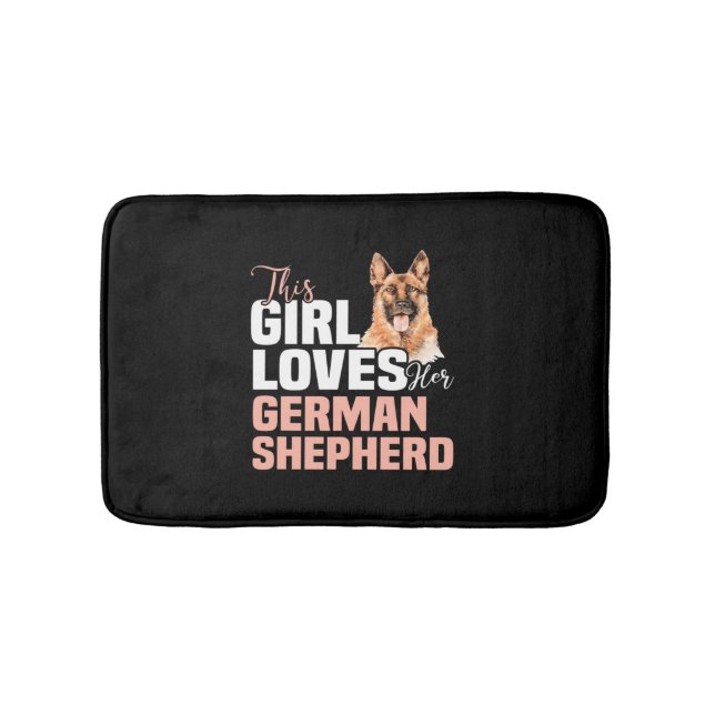 Den här tjejen Kärlek Hennes tyska shepherd Badrumsmatta (Framsidan)