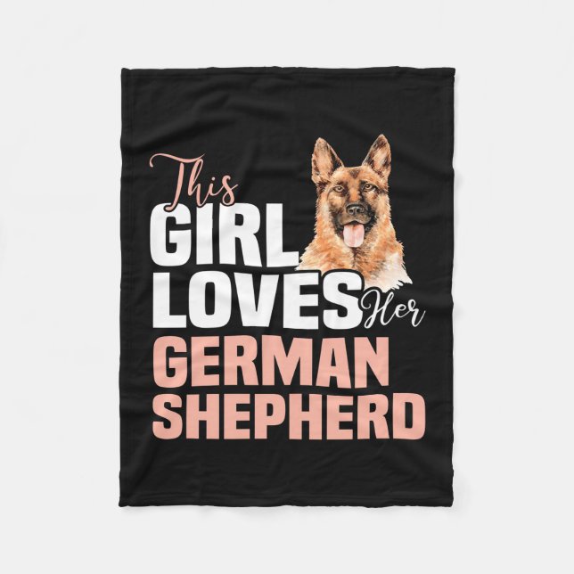 Den här tjejen Kärlek Hennes tyska shepherd Fleecefilt (Framsidan)