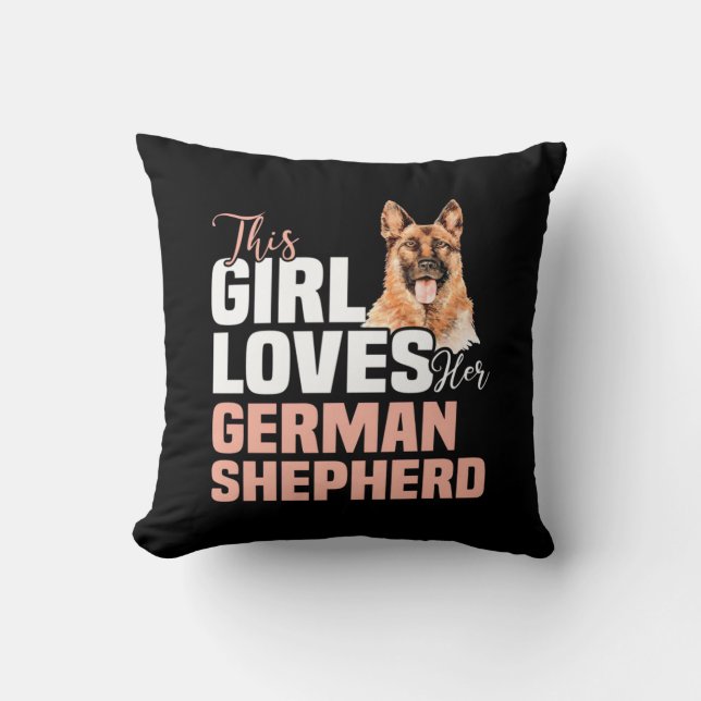 Den här tjejen Kärlek Hennes tyska shepherd Kudde (Framsida)