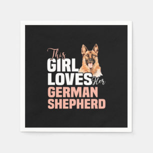 Den här tjejen Kärlek Hennes tyska shepherd Pappersservett