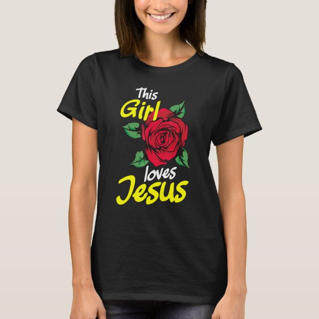 Den här tjejen Kärlek Jesus Christian T Shirt (Framsida)