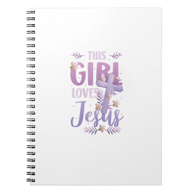 Den här tjejen Kärlek Jesus Cute Christian Girl Je Anteckningsbok (Framsidan)