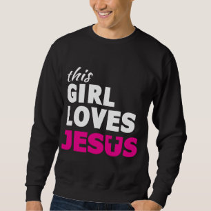 Den här tjejen Kärlek Jesus Faith-basen Christian Lång Ärmad Tröja