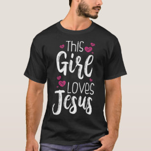 Den här tjejen Kärlek Jesus Gift for Christiann Ki T Shirt