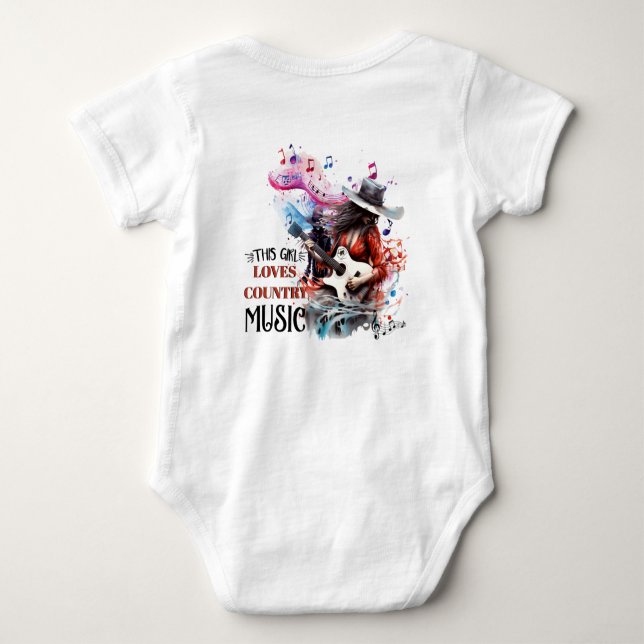 Den här tjejen kärlek land musiken baby-kroppsdräk t shirt (Baksida)