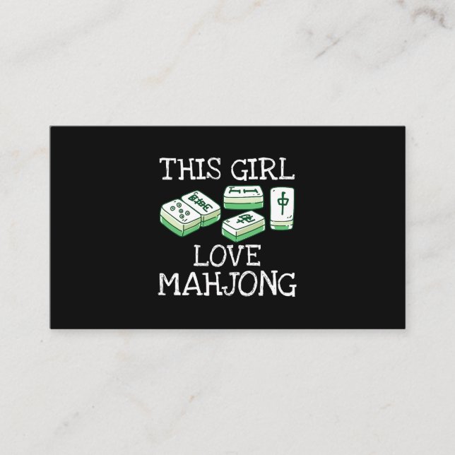 Den här tjejen Kärlek Mahjong Tee China Game Älska Visitkort (Framsida)