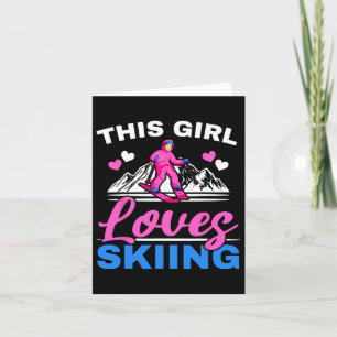 Den här tjejen Kärlek Skiing Skier Ski Winter Spor Kort