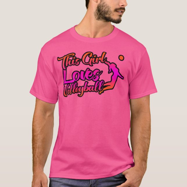 Den här tjejen Kärlek Volleyball T Shirt (Framsida)